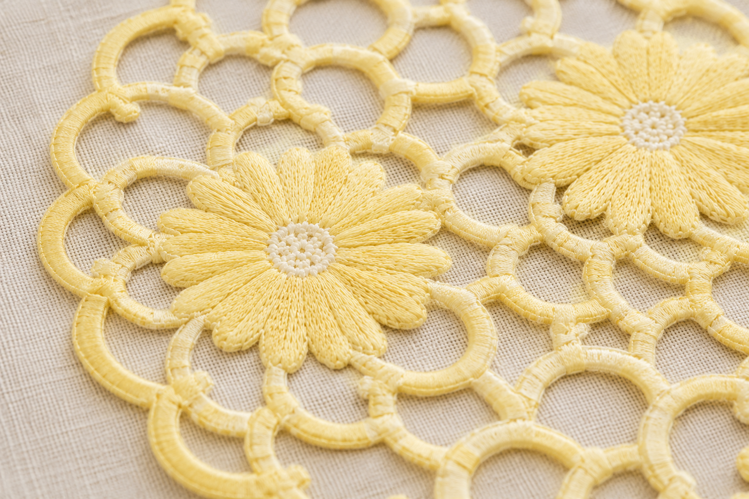 Xia Home Fashions Daisy Floral Cutwork Doilies 8 Inch Green Set of 4
