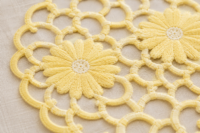 Xia Home Fashions Daisy Floral Cutwork Doilies 8 Inch Green Set of 4