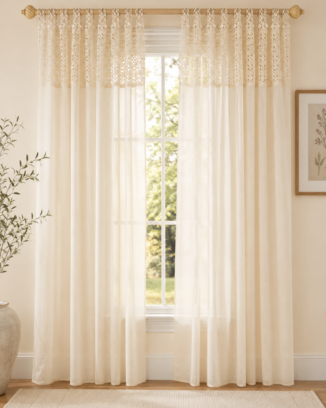 MLC10110 Juliette Crochet Sheer Curtain