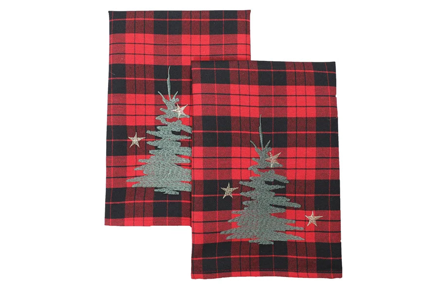 Vintage Tartan Christmas Truck Tea Towels