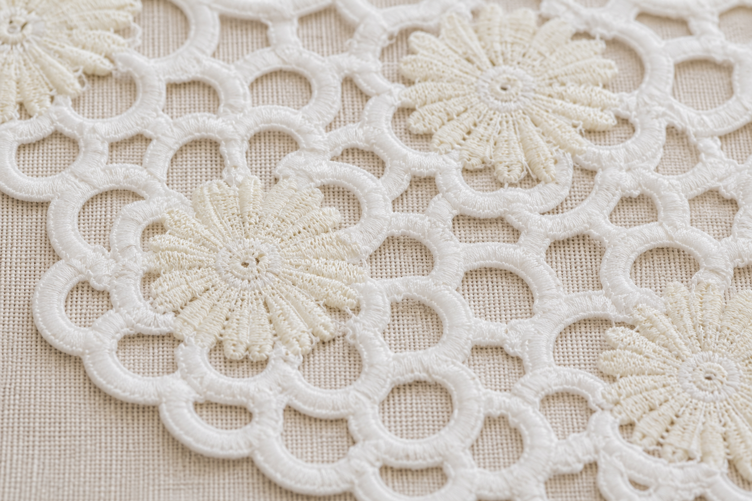 Xia Home Fashions Daisy Floral Cutwork Doilies 8 Inch Green Set of 4