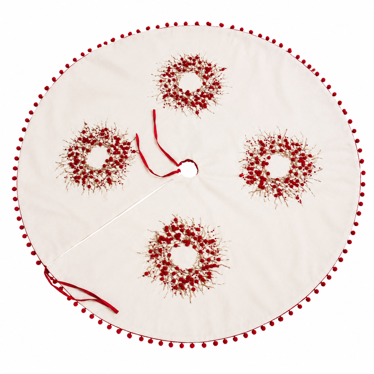 Holiday Berry Wreath Inch Tree Skirt