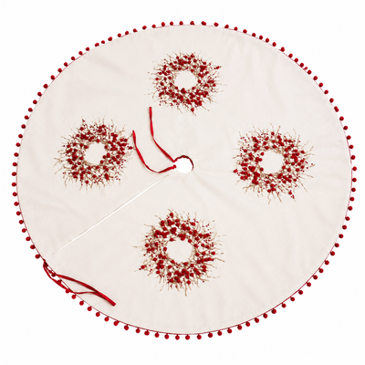 Holiday Berry Wreath Inch Tree Skirt