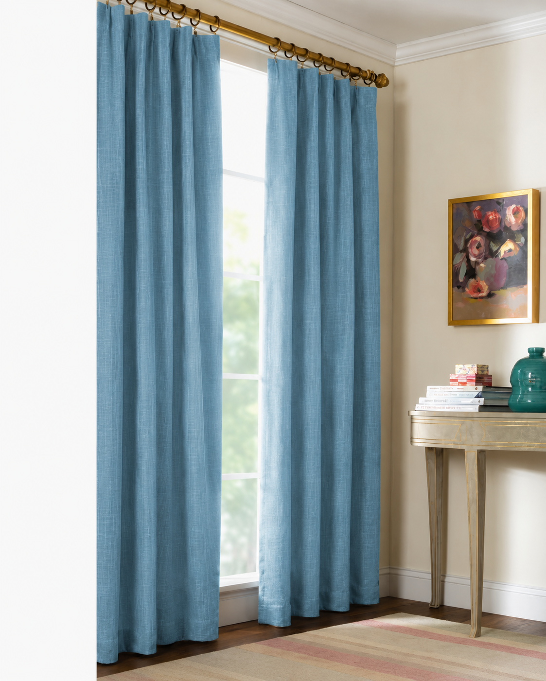 MANOR LUXE Elle Blackout Curtain Panels Grommet Thermal Lined 2 Pack 50x63 White
