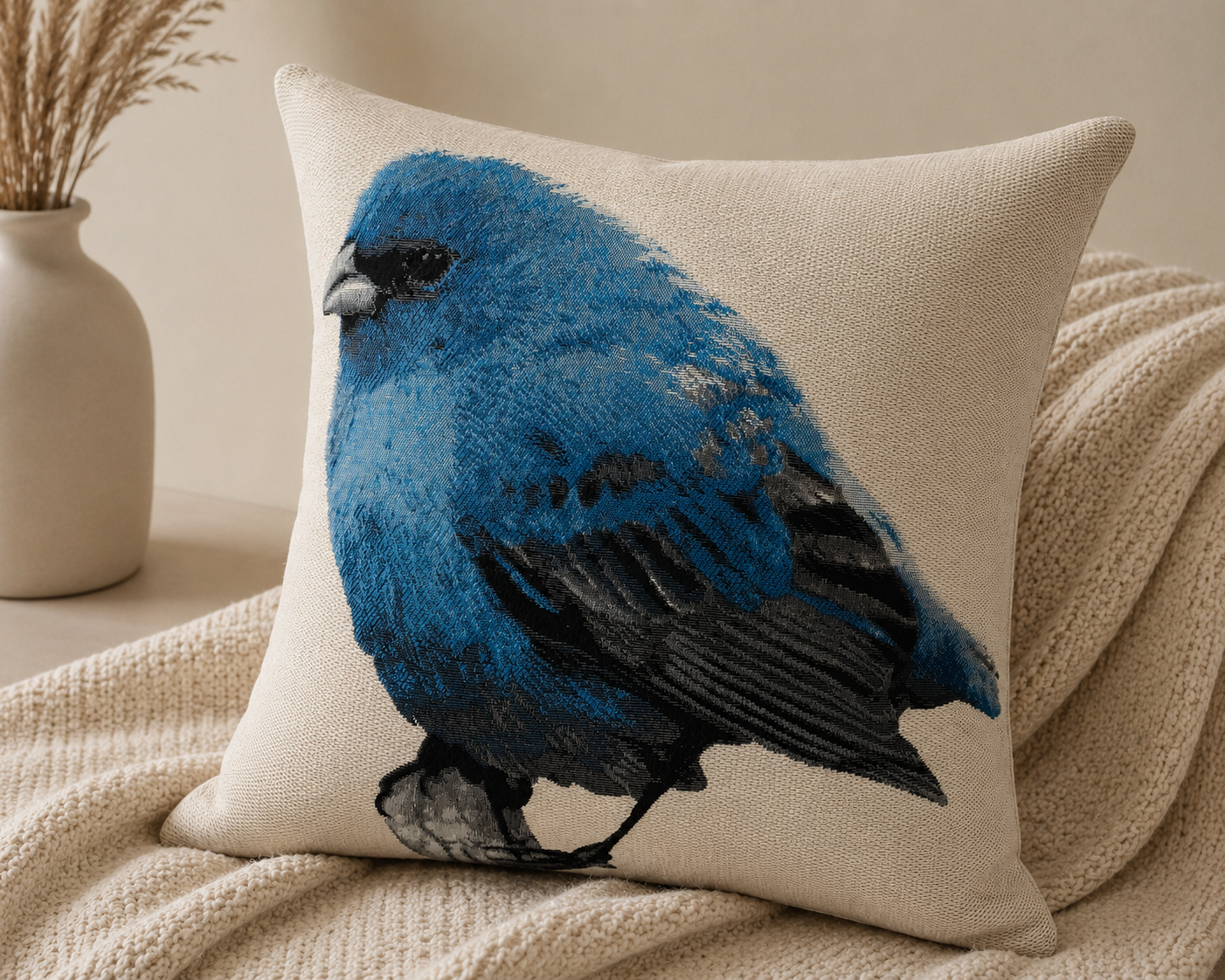 Bird Embroidery Decorative Pil Pillows
