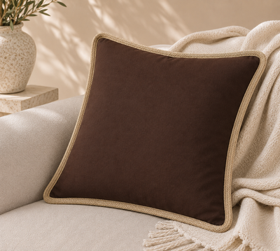 Classic Jute Trimmed Solid Pillows