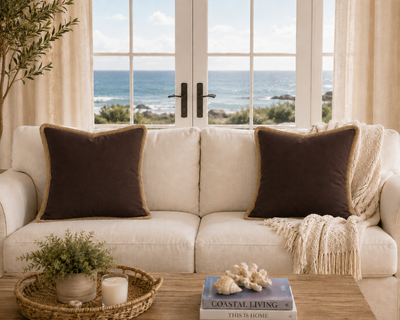 Classic Jute Trimmed Solid Pillows