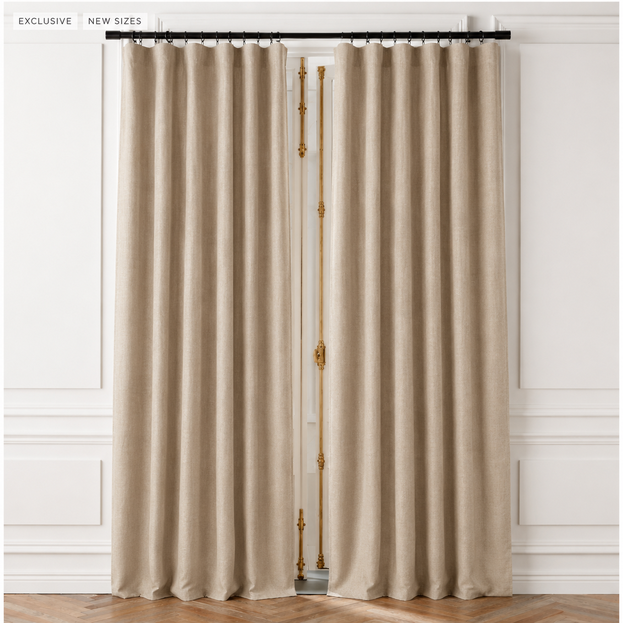 MANOR LUXE Elle Blackout Curtain Panels Grommet Thermal Lined 2 Pack 50x63 White