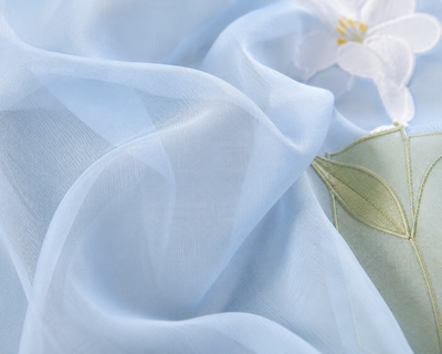 Xia Home Fashions Embroidered Sheer Curtain Panel 60 x 84 Inch Blue