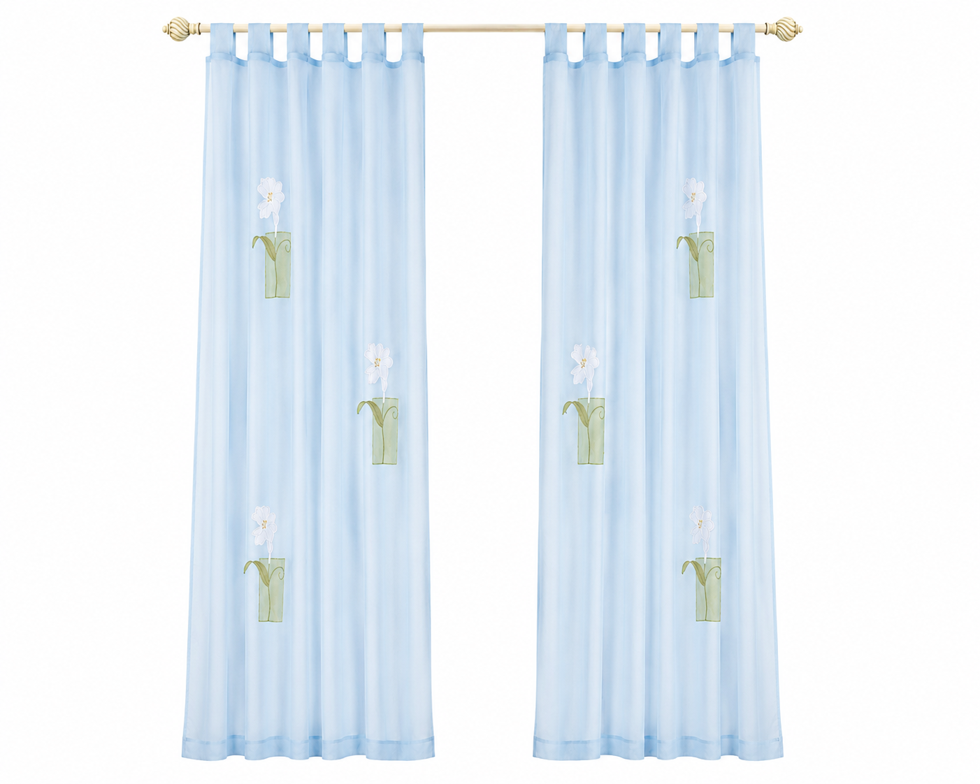 Xia Home Fashions Embroidered Sheer Curtain Panel 60 x 84 Inch Blue