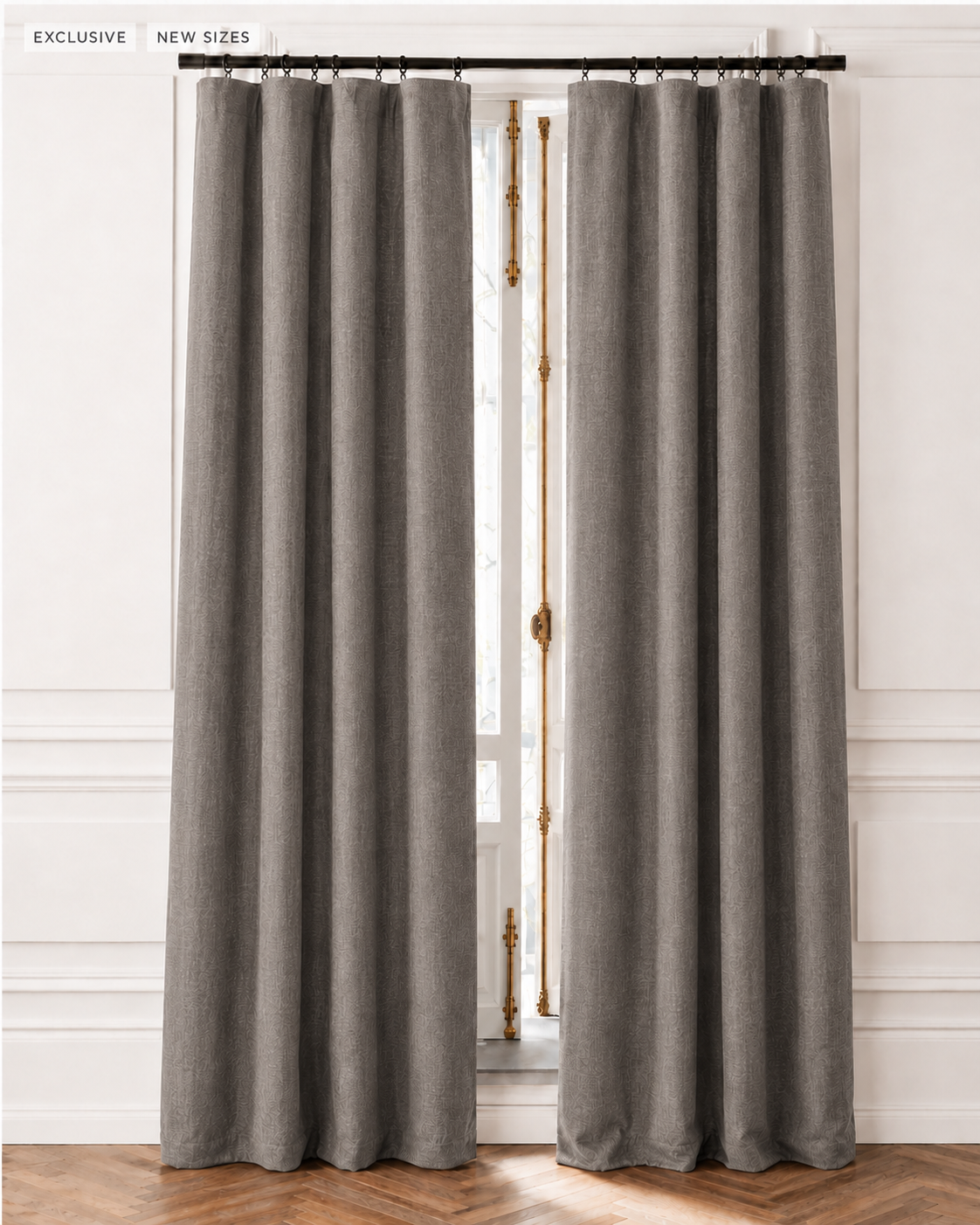 MANOR LUXE Elle Blackout Curtain Panels Grommet Thermal Lined 2 Pack 50x63 White