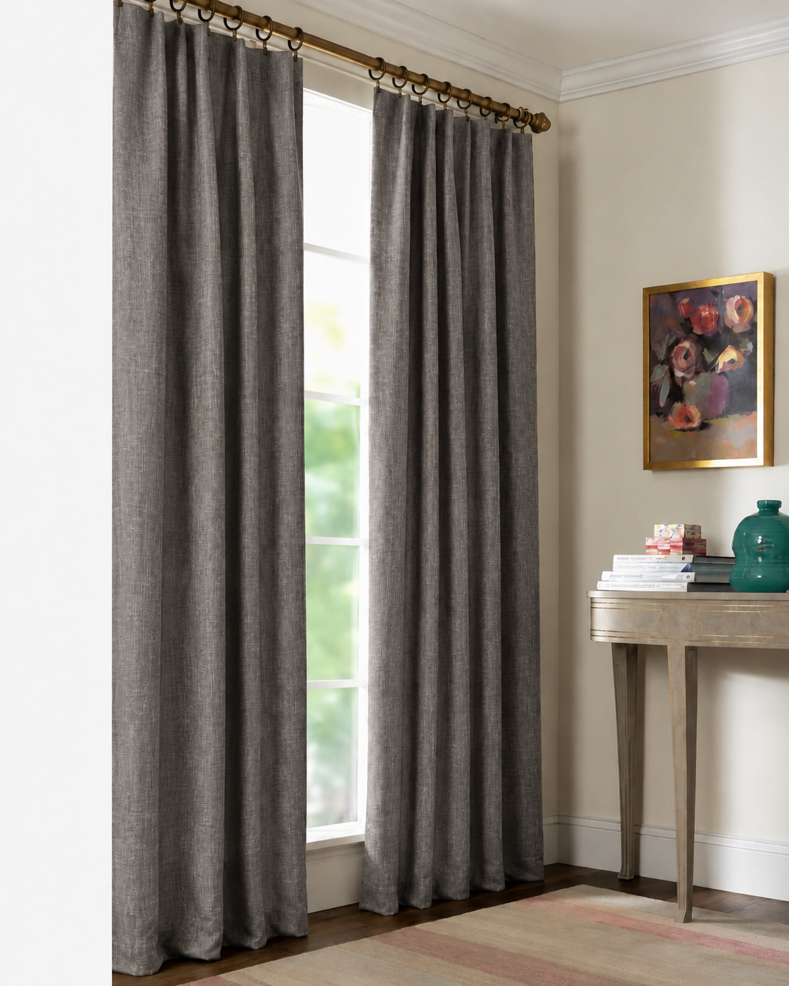 MANOR LUXE Elle Blackout Curtain Panels Grommet Thermal Lined 2 Pack 50x63 White