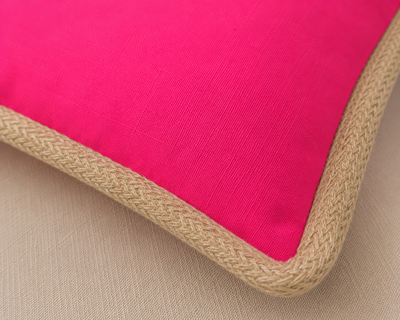 Classic Jute Trimmed Solid Pillows