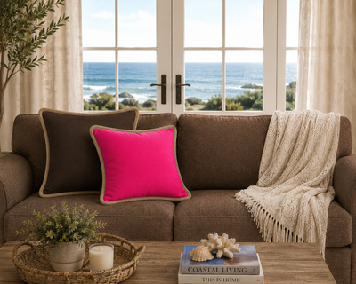 Classic Jute Trimmed Solid Pillows