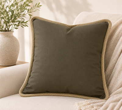 Classic Jute Trimmed Solid Pillows
