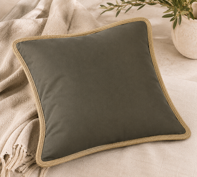 Classic Jute Trimmed Solid Pillows