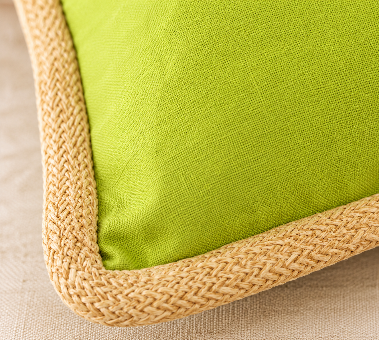 Classic Jute Trimmed Solid Pillows