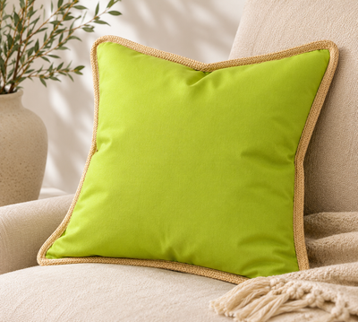 Classic Jute Trimmed Solid Pillows