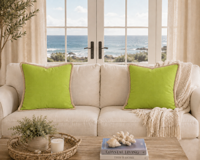 Classic Jute Trimmed Solid Pillows