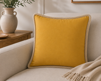 Classic Jute Trimmed Solid Pillows