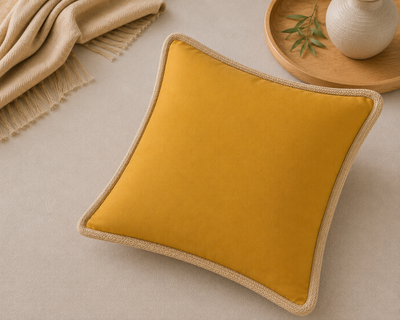 Classic Jute Trimmed Solid Pillows