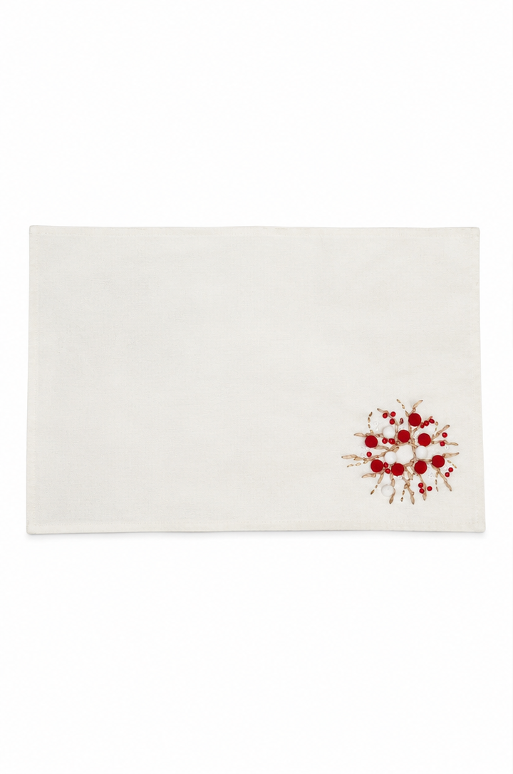 Holiday Berry Wreath Placemats | Set of 4