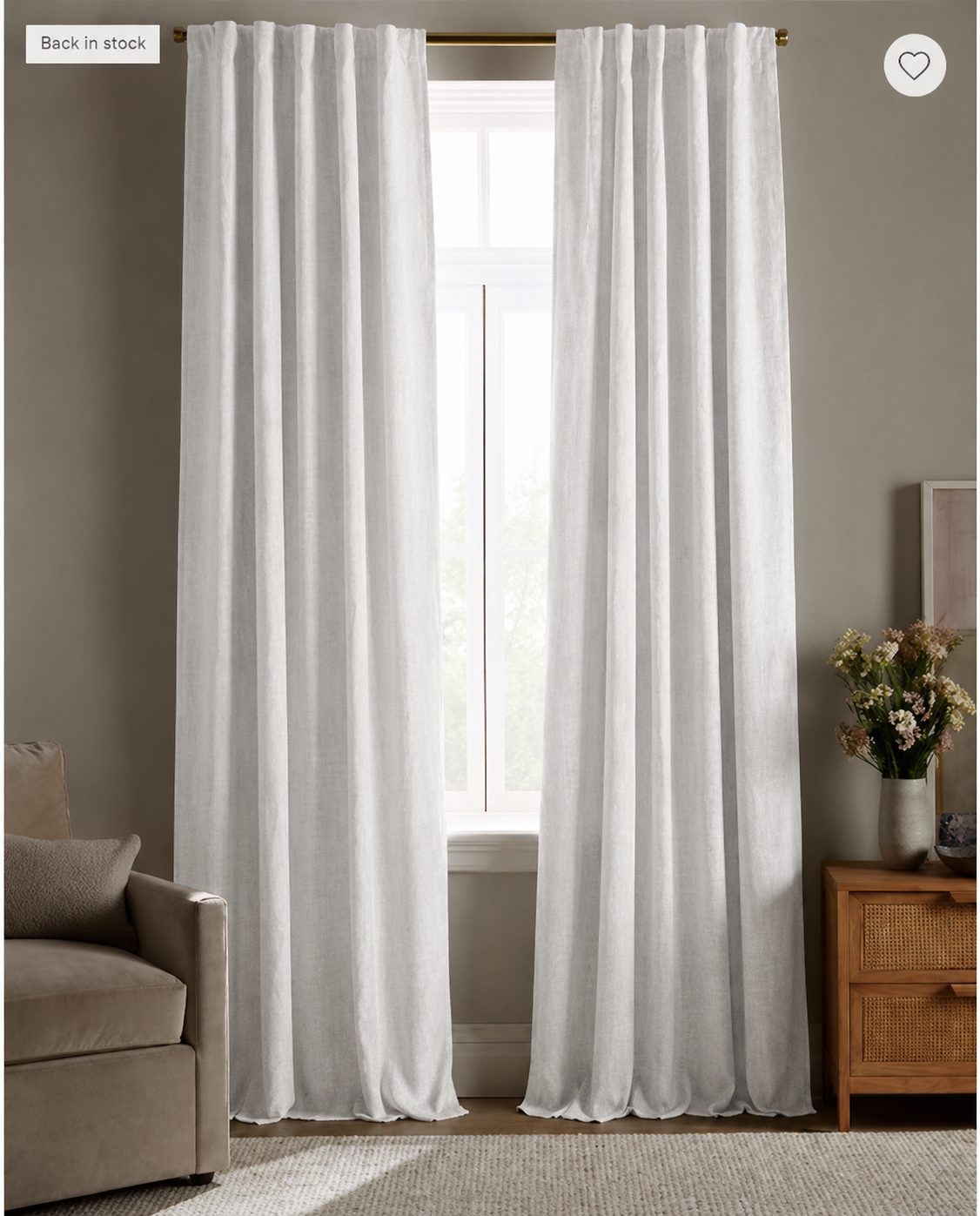 MANOR LUXE Elle Blackout Curtain Panels Grommet Thermal Lined 2 Pack 50x63 White