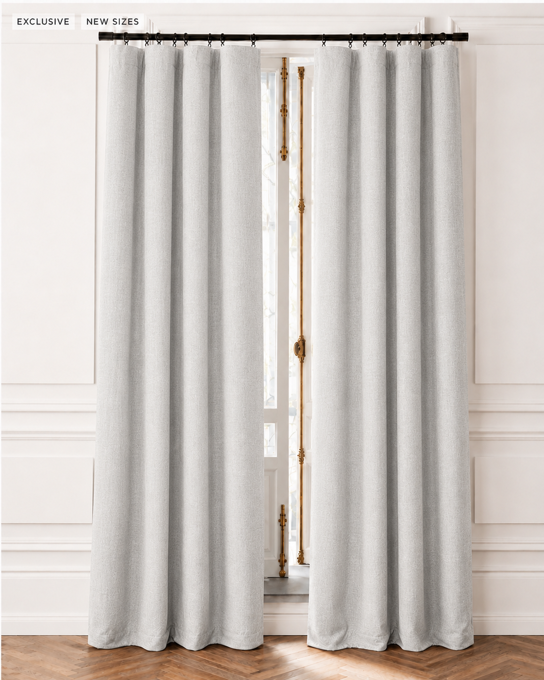 MANOR LUXE Elle Blackout Curtain Panels Grommet Thermal Lined 2 Pack 50x63 White