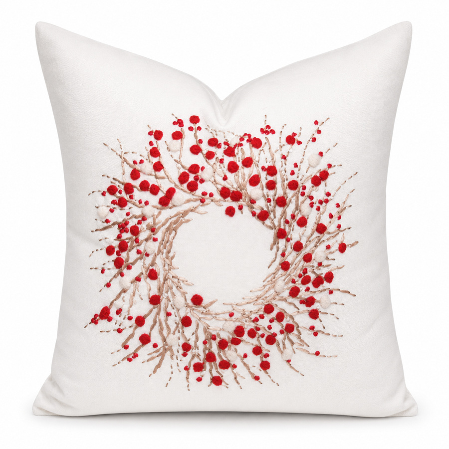 Birds on Holly Pillows