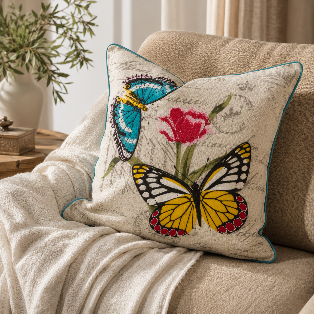 Papillon on Tulip Pillows