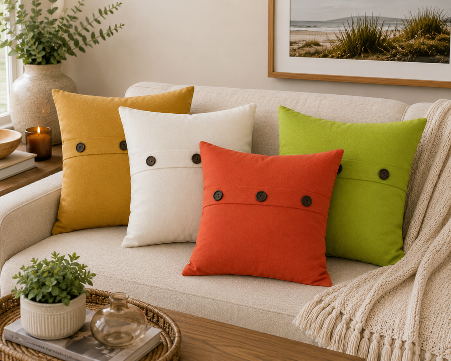 Solid Color with Buttons Pillows