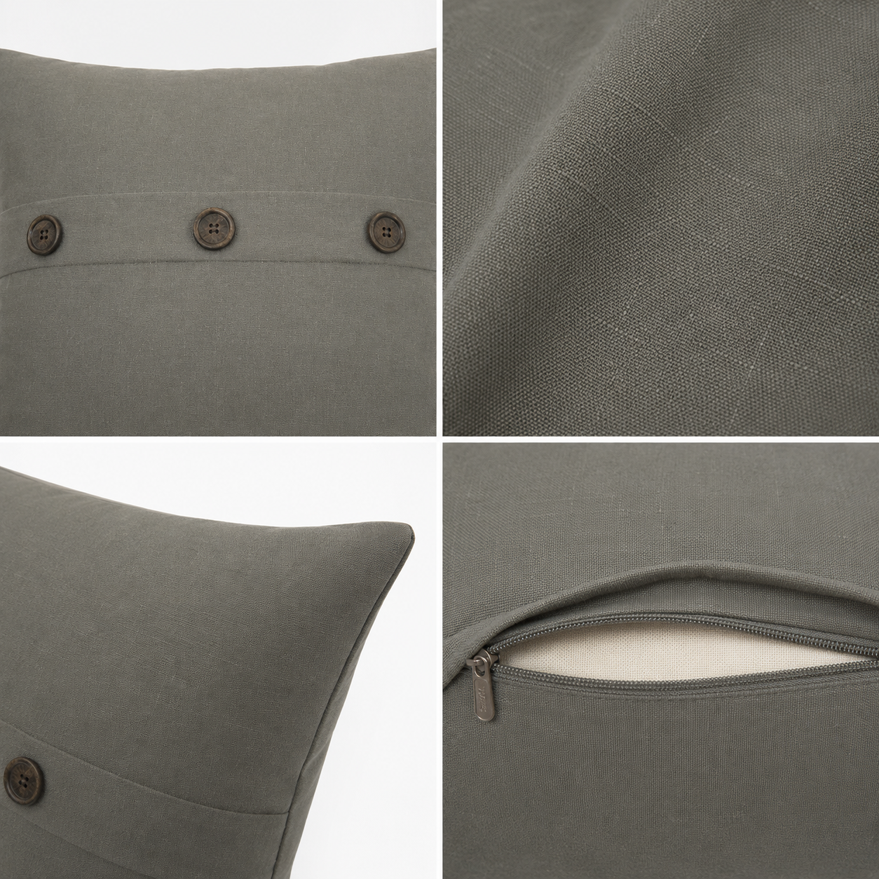 Solid Color with Buttons Pillows