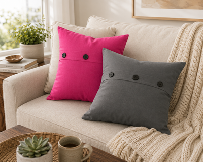 Solid Color with Buttons Pillows