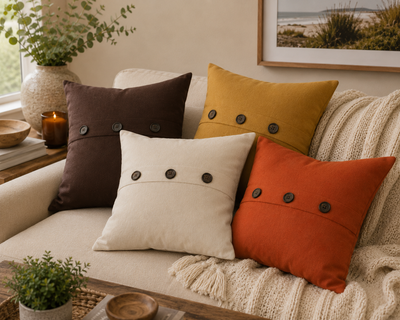 Solid Color with Buttons Pillows