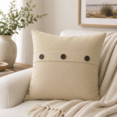 Solid Color with Buttons Pillows