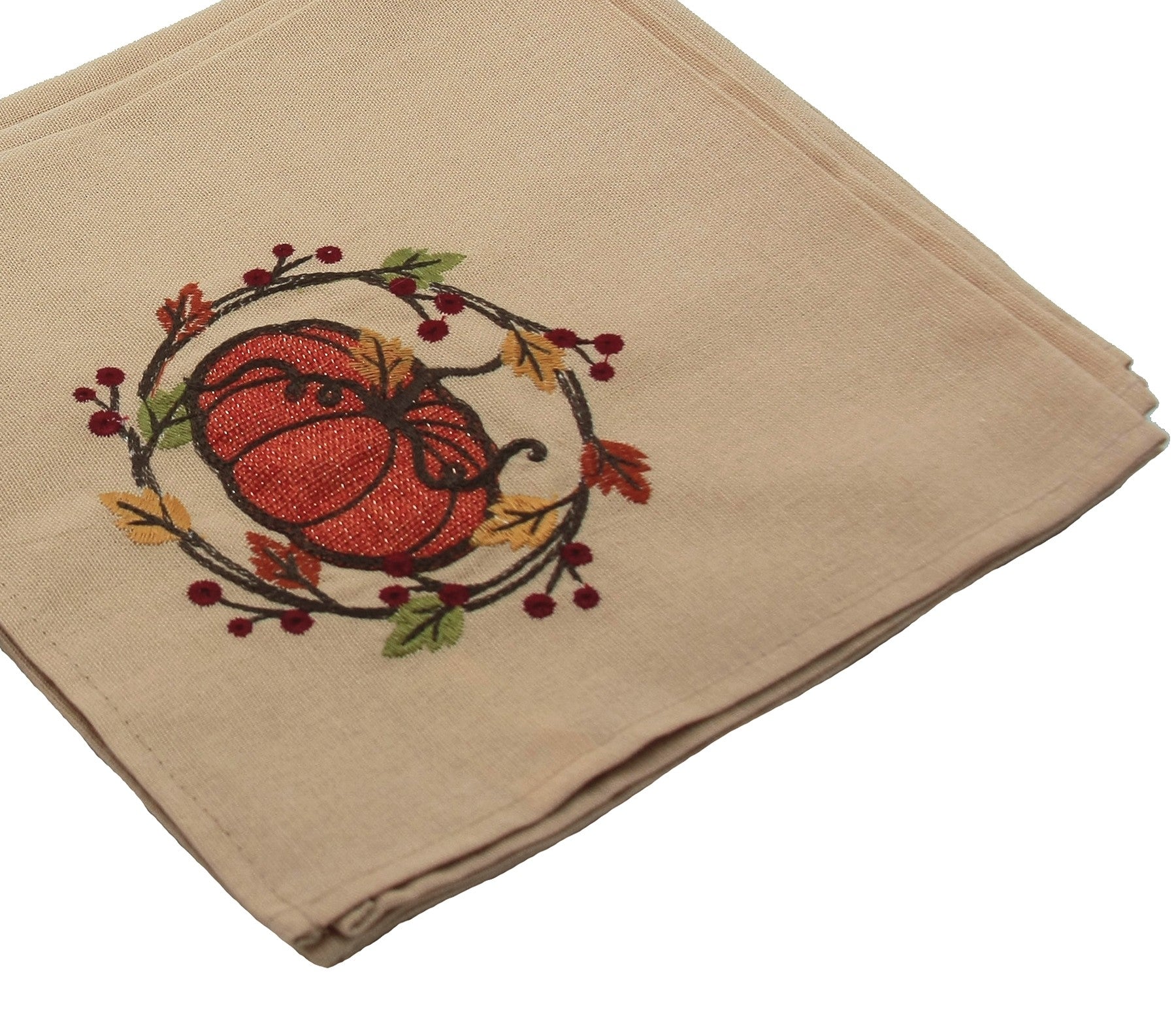 Rustic Pumpkin Wreath Napkins | Set of 4