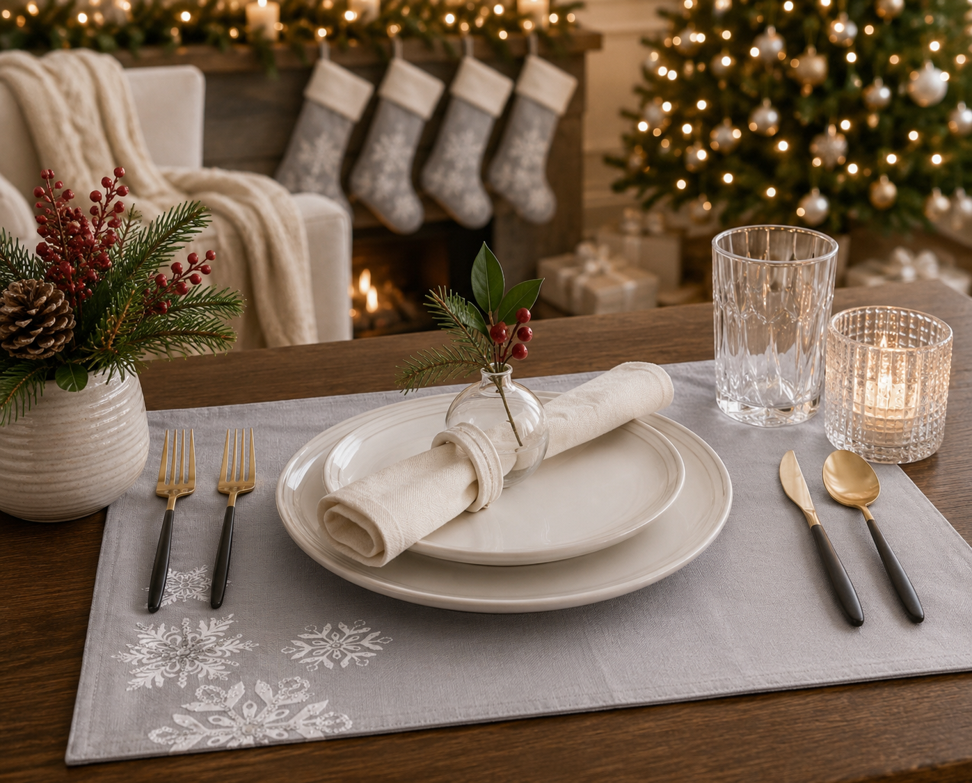 Glistening Snow Placemats | Set of 4