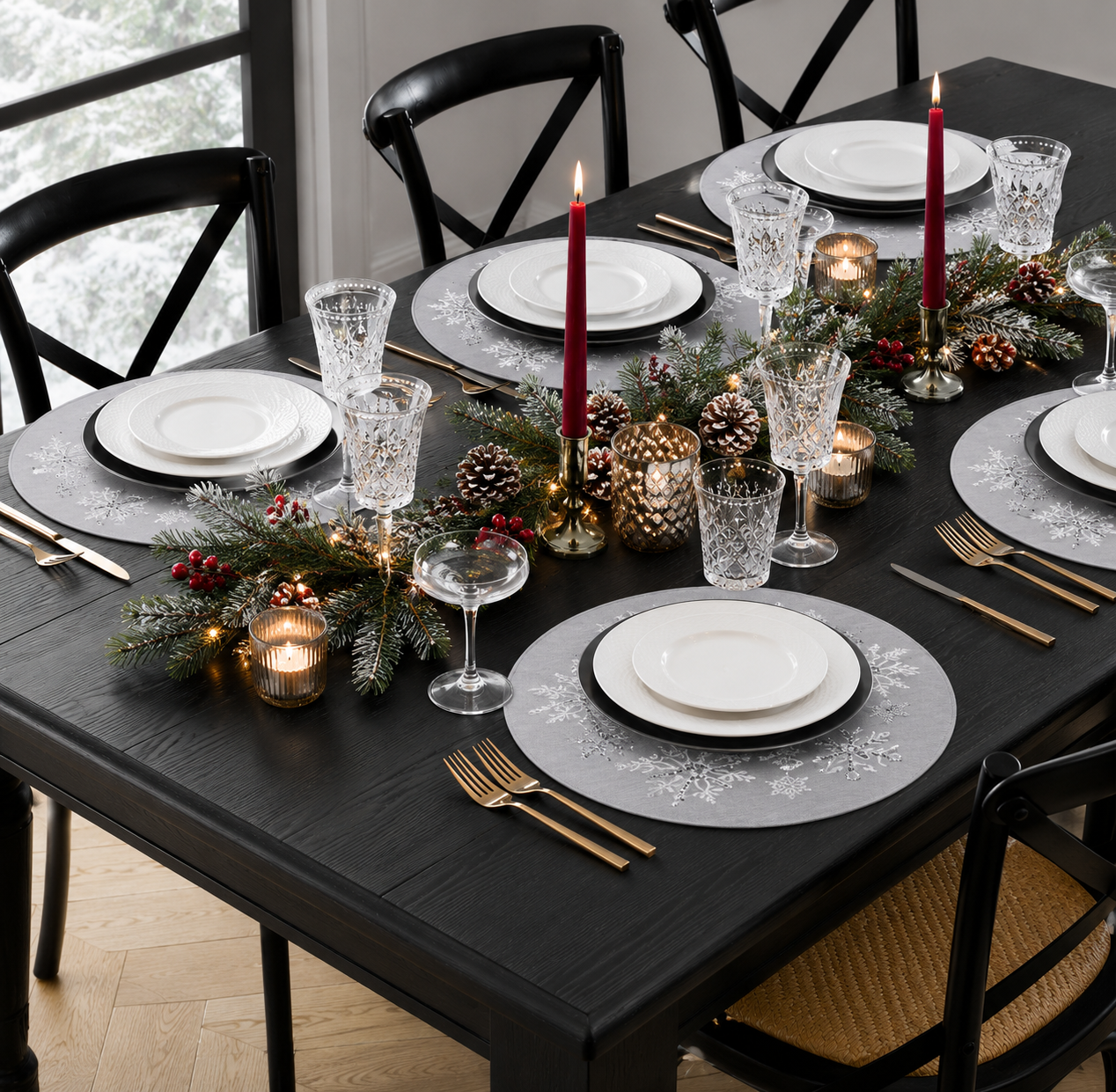 Glistening Snow Placemats | Set of 4