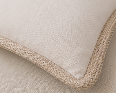 Classic Jute Trimmed Solid Pillows