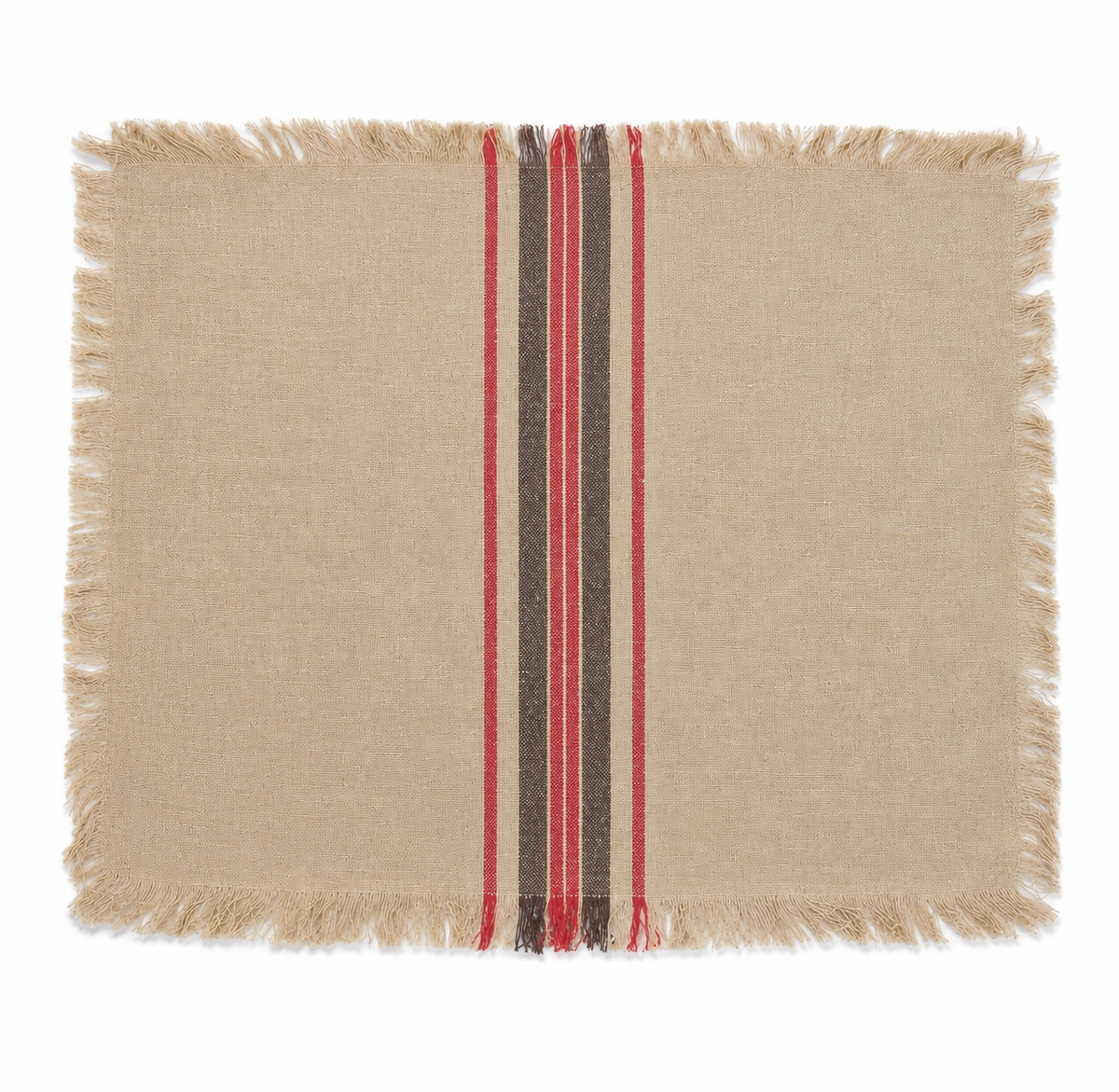 Linen Stripe Yarn Dyed Fringe Napkins | Set of 4