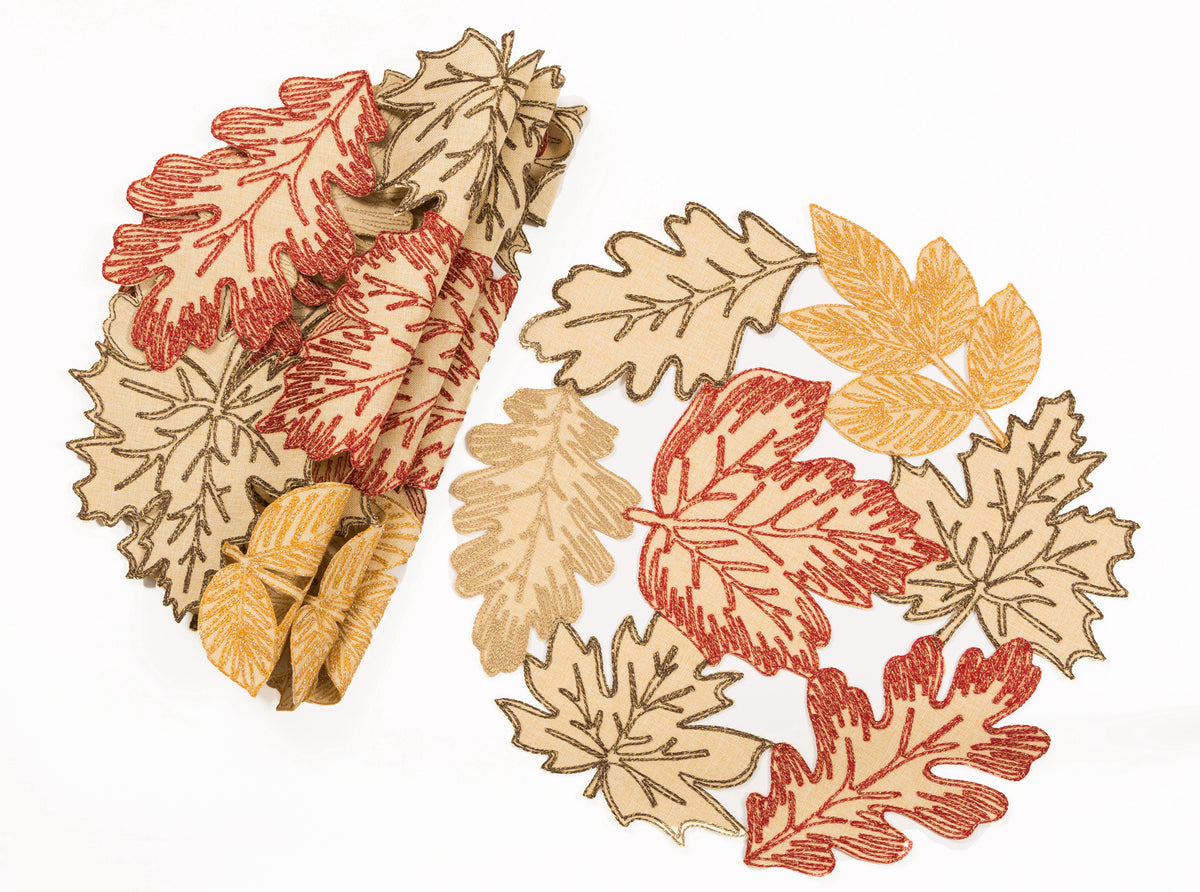 Autumn Leaf Cutwork Placemats | Set of 4