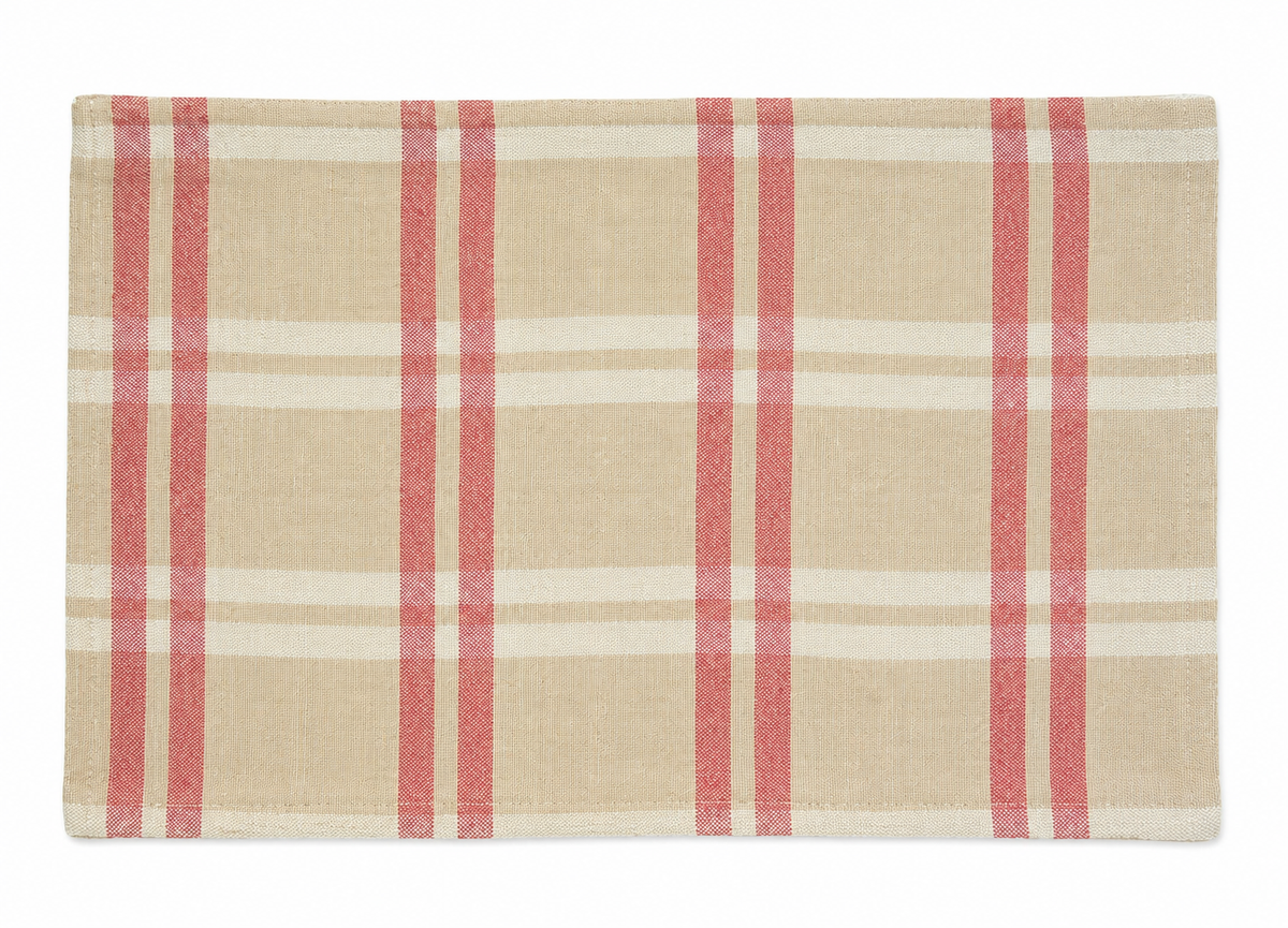 Linen Check Yarn Dyed Fringe Placemats | Set of 4