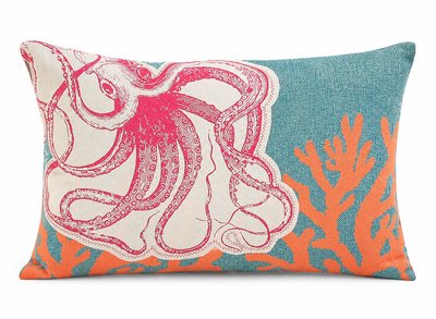 Xia Home Fashions Applique Octopus Pillow 13x18 Sand