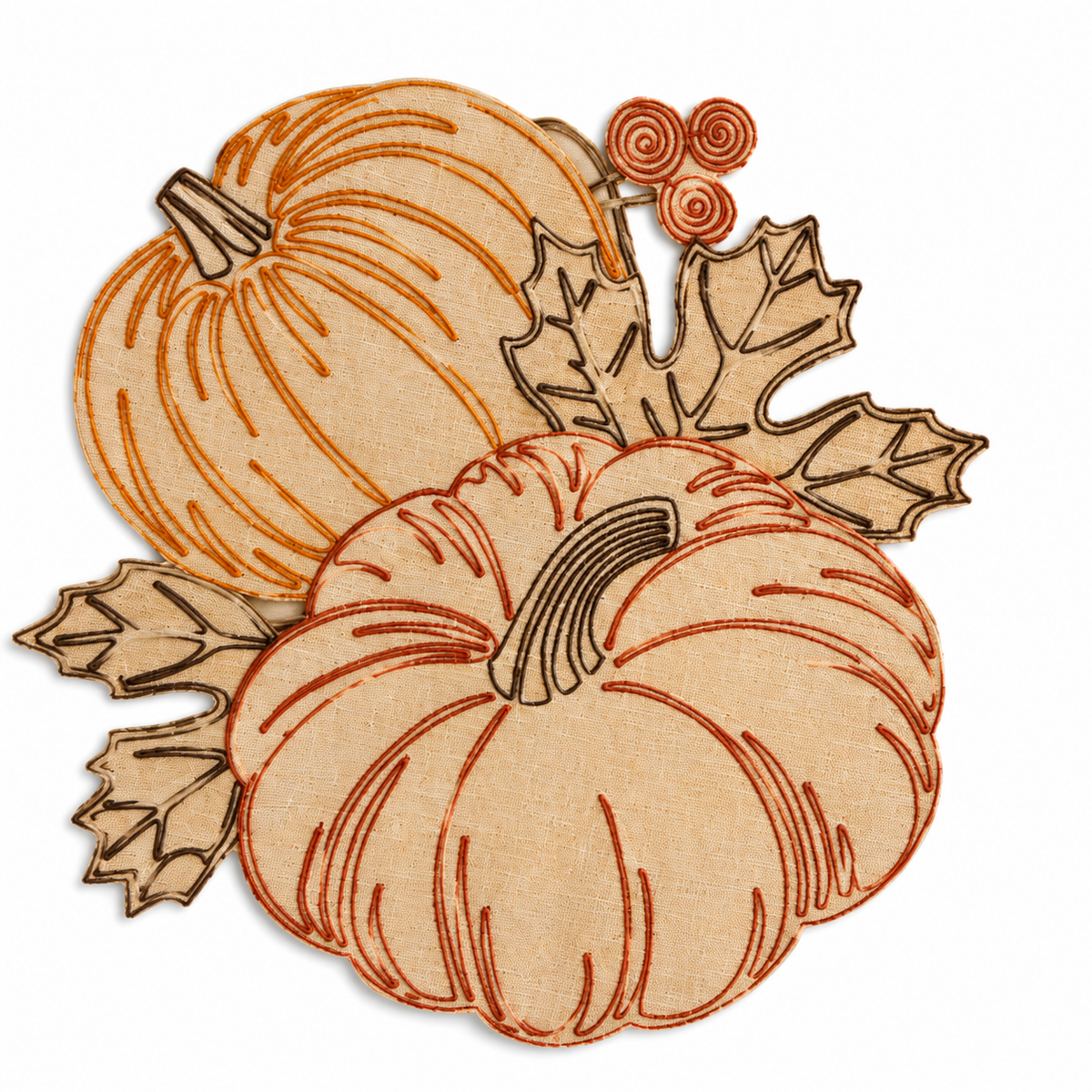 Pumpkin Harvest Cutwork Placemats | Set of 4