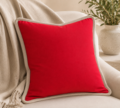 Classic Jute Trimmed Solid Pillows