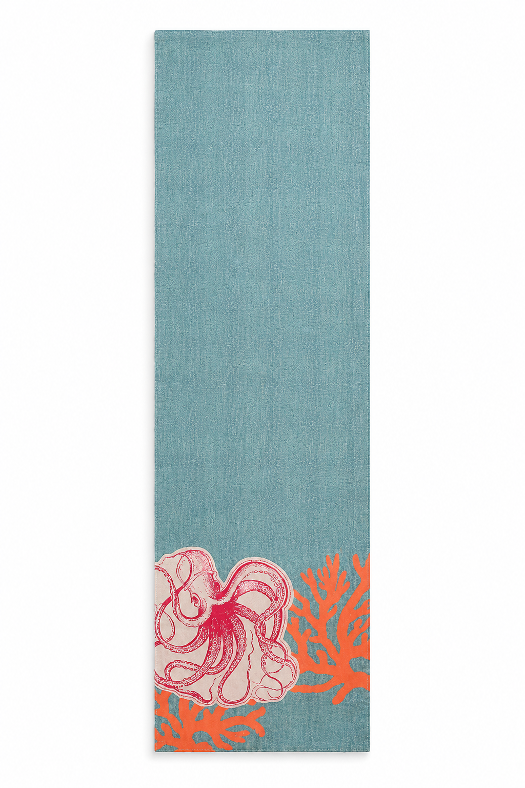 Xia Home Fashions Applique Octopus Table Runner 13x72 Sand