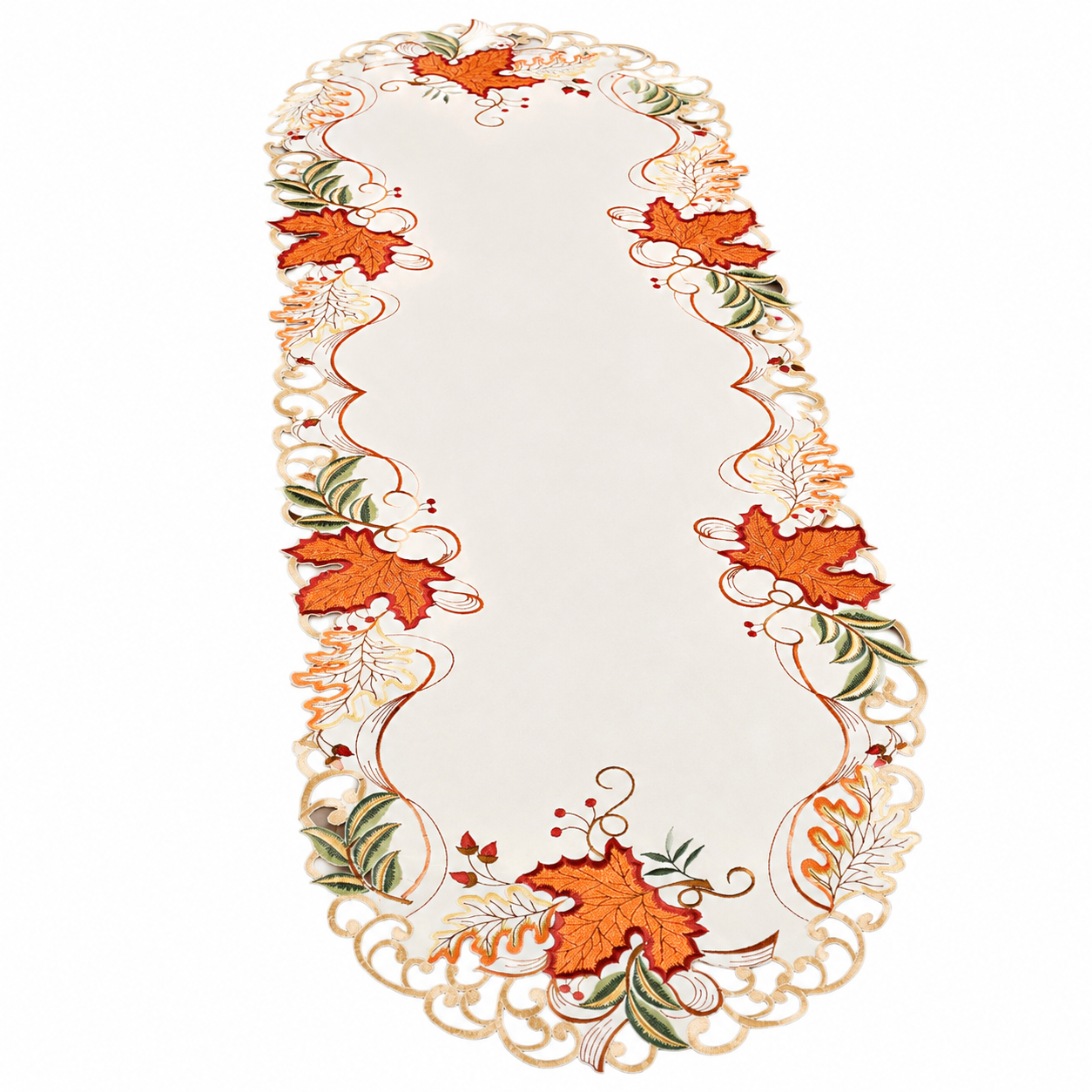 Autumn Leaf Scroll Table Runner