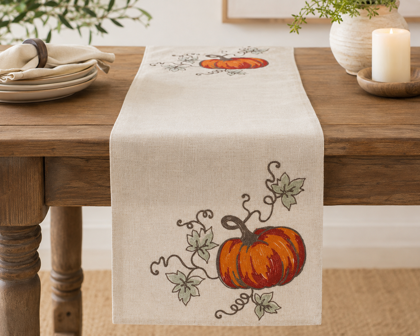 Rustic Pumpkin Table Runner