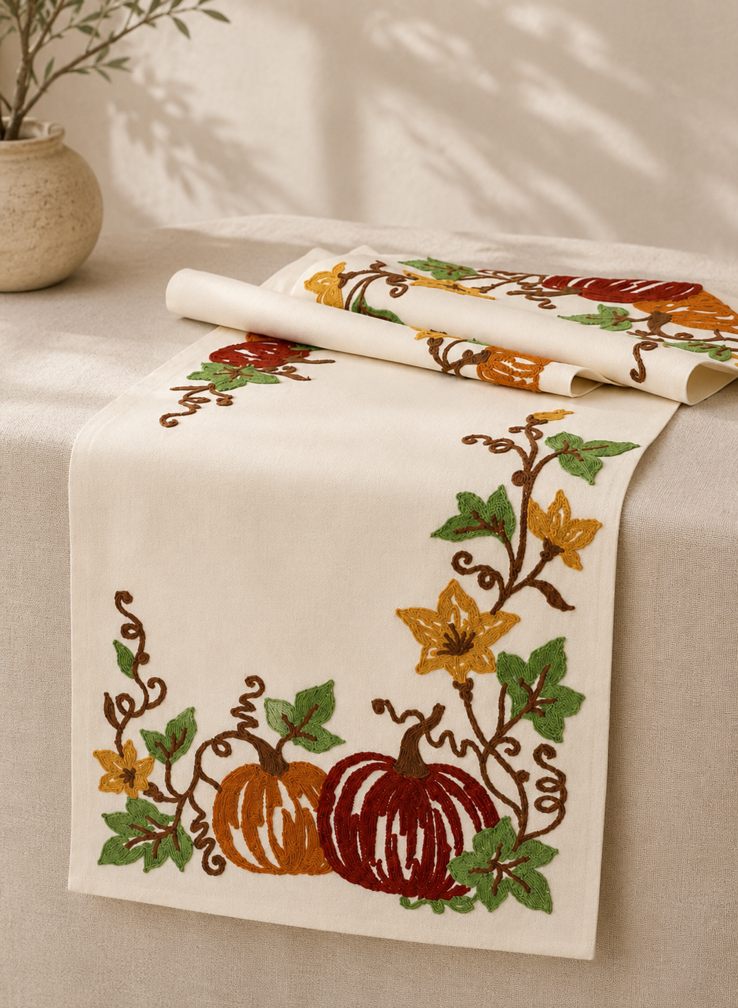 Harvest Pumpkins Table Runner