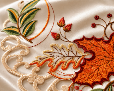 Autumn Leaf Scroll Table Runner